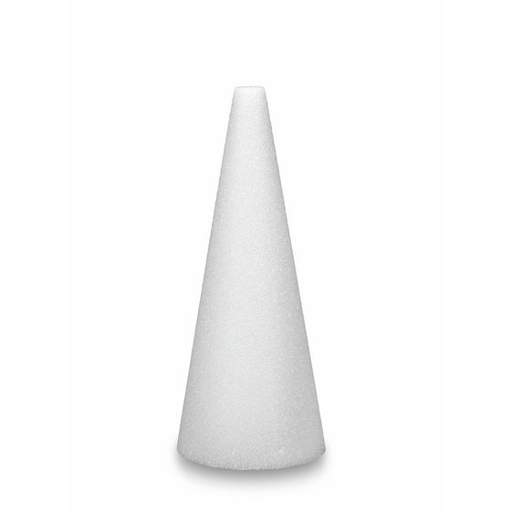 FloraCraft Styrofoam Cone 3.9 Inch x 14.9 Inch White