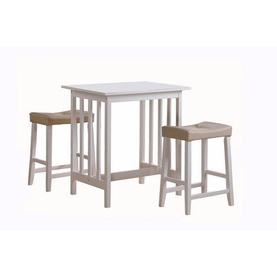 Homelegance Scottsdale 3-Piece Counter Table and Stools, White