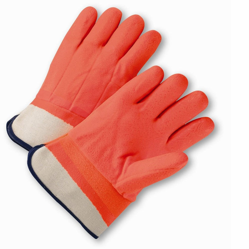 West Chester 1017ORF SAFETY Orange PVC Coated Gloves, Large (Pack of 12)
