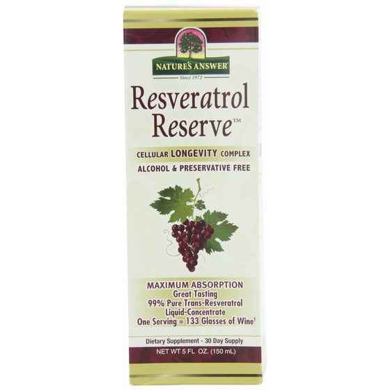 Nature's Answer Alcohol-Free Resveratrol Reserve, 5-Fluid Ounces