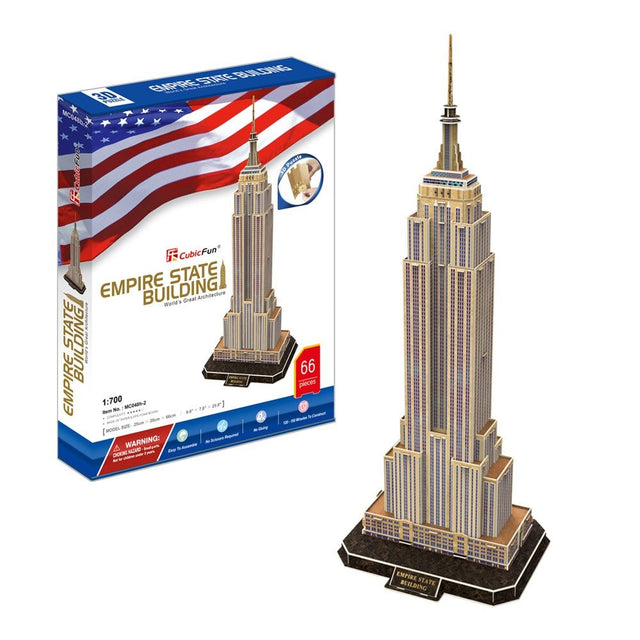 CubicFun MC048h-2 US Empire State Building New York World's Great Architectures 3d Puzzle, 66 Pieces