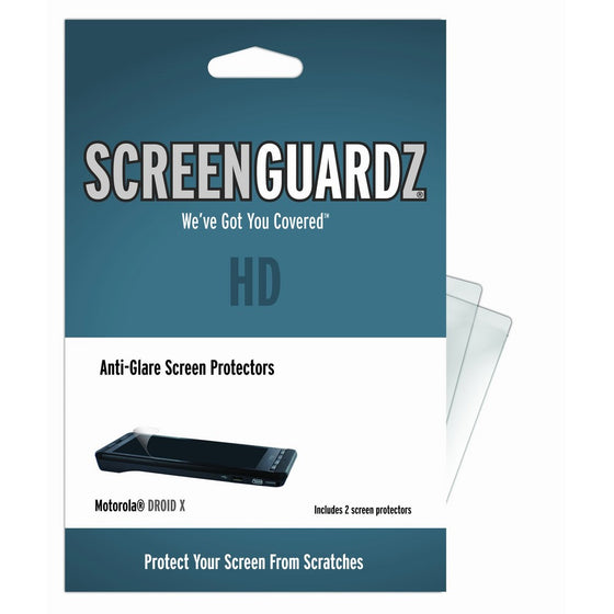 ScreenGuardz HD Anti-Glare Durable Screen Protector 2 Pack for Motorola DROID X and DROID X2