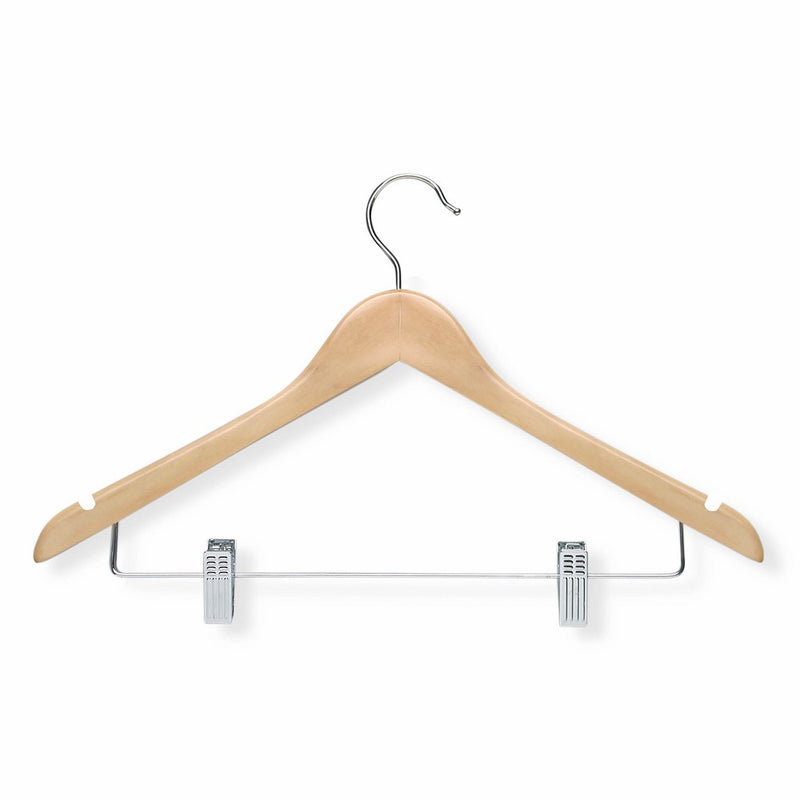 Honey-Can-Do HNGT01209 Basic Suit Hangers with Clips Maple, 12-Pack