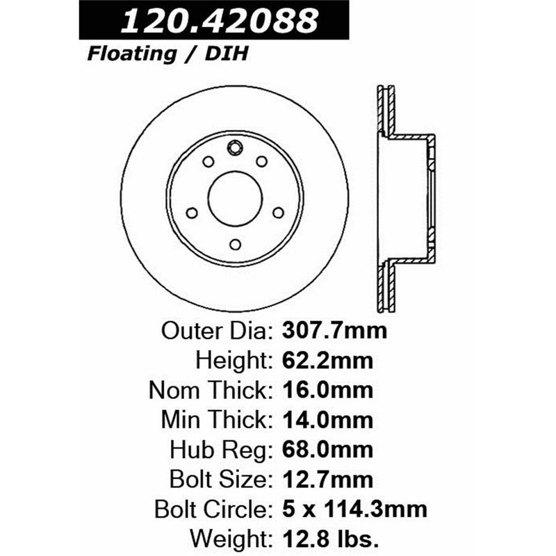 StopTech 126.42088SL Sport Slotted Brake Rotor- Rear Left