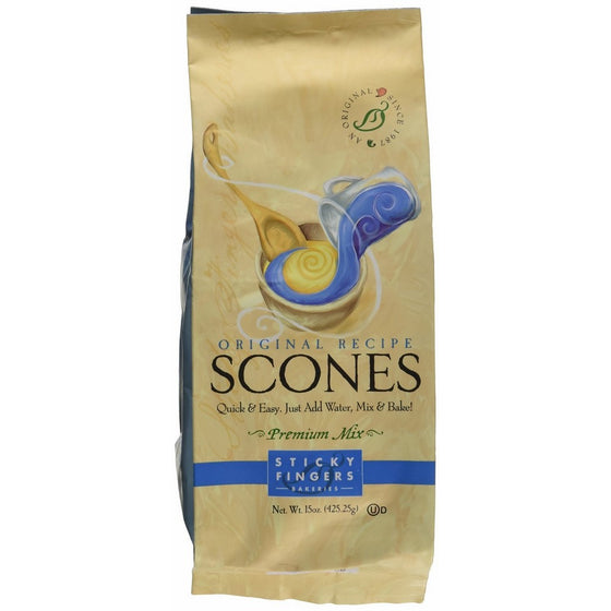 Pack of 6, 15 oz Sticky Fingers Bakeries Bulk Scone Mix: Just Add Water Scone Mixes (Original)