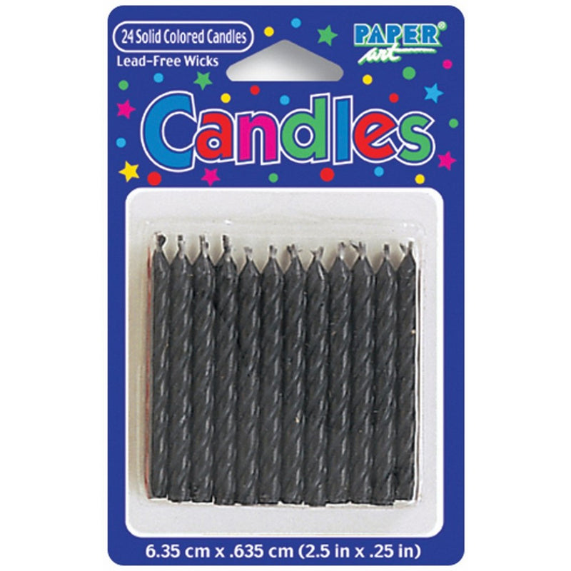 Creative Converting Birthday Candles, 2.5-Inch, Black, 24-Pack