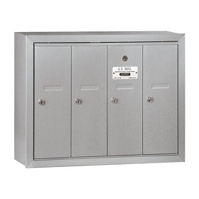 Salsbury Industries 3504ASU Surface Mounted Vertical Mailbox with 4 Doors and USPS Access, Aluminum