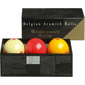 Aramith 61.5 mm Super Armith Pro Cup Carom/Carambole Billiard/Pool Balls, Complete 3 Ball Set