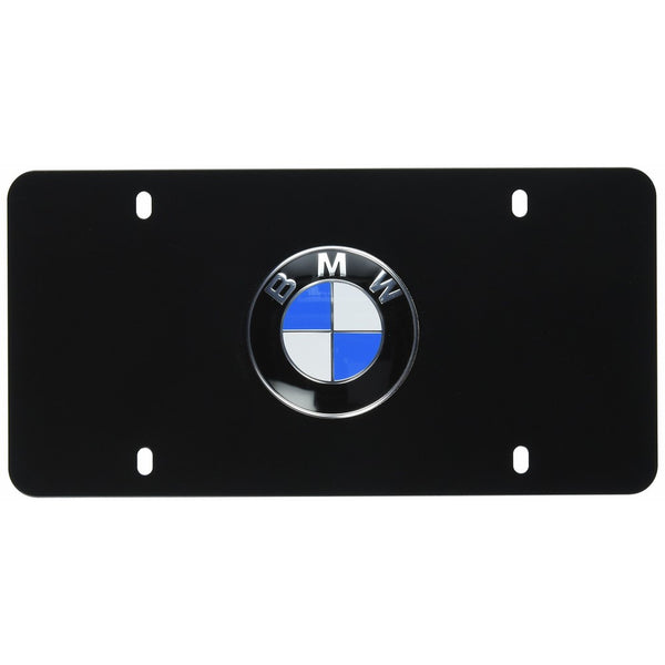 BMW License Marque Plate with BMW Logo Black