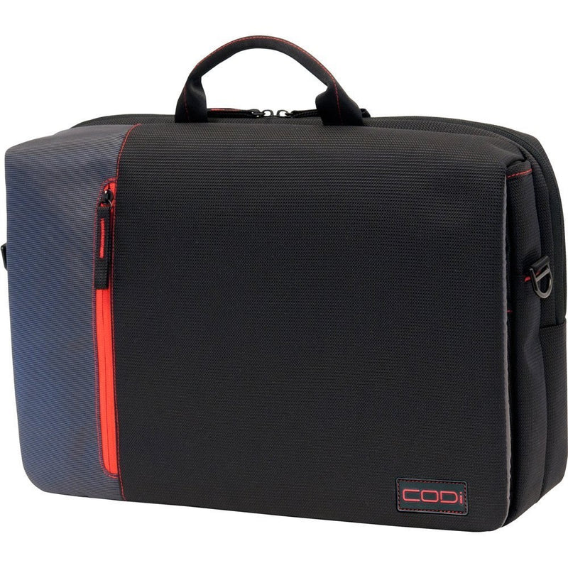 CODi Ultra Lite Hybrid Messenger for Laptops up to 15.6 Inches, Black with Red/Grey Accents (C2300)