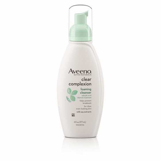 Aveeno Clear Complexion Foaming Facial Cleanser, 6 Fl. Oz (Pack of 3)