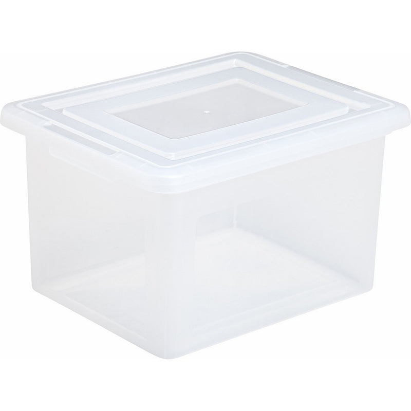 IRIS Letter and Legal Size File Box, 4 Pack, Clear