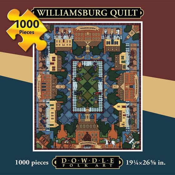 Dowdle Folk Art Williamsburg Quilt Jigsaw Puzzle (1000 Piece)