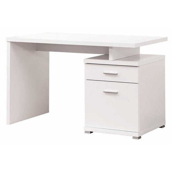 Coaster Contemporary Office Desk with Drawer, White