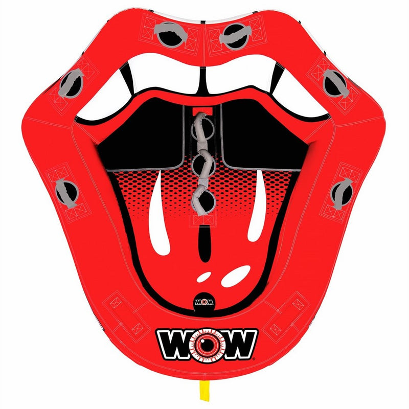 WOW World of Watersports, 15-1100, Hot Lips Towable, Cockpit Seating, Front and Back Tow Points, 1 or 2 Person