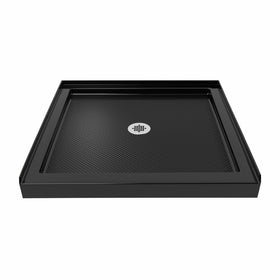 DreamLine SlimLine 36 in. D x 36 in. W x 2 3/4 in. H Center Drain Single Threshold Shower Base in Black