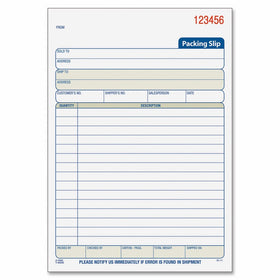 Adams Packing Slip Book, 3-Part, Carbonless, 5-9/16 x 7-5/16 Inches, 50 Sets per Pad (T5082)