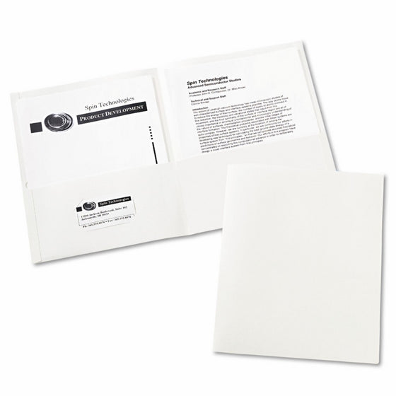 Avery 47991 Two-Pocket Folder, 40-Sheet Capacity, White (Box of 25)