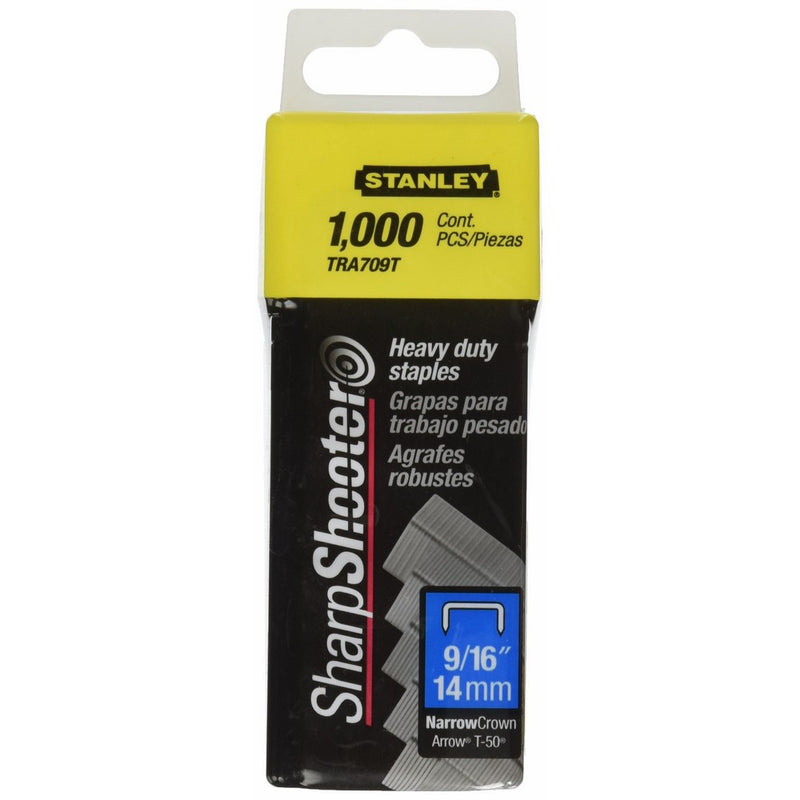 Stanley Tra709T 9/16 Inch Heavy Duty Narrow Crown Staples, Pack of 1000(Pack of 1000)