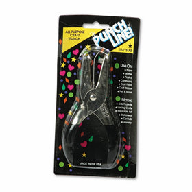 McGill 52200 15-Sheet, Two-Inch Reach Hole Punch, 1/4 Inch Star-Shaped Hole, Chrome/Purple