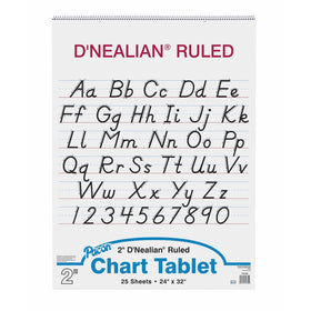 D'Nealian Chart Tablet, 24"X32", Manuscript, 25 Sheets