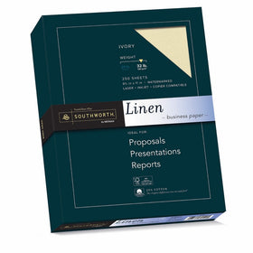 Southworth Linen Business Paper, Ivory, 32 Pounds, 250 Count (J568C)