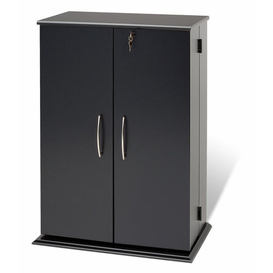 Prepac Locking MediaStorage Cabinet, Black