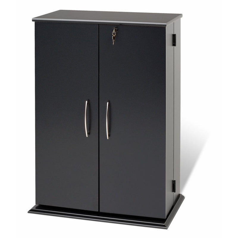 Prepac Locking MediaStorage Cabinet, Black