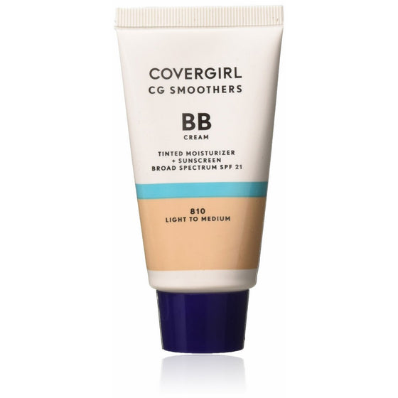 COVERGIRL Smoothers Lightweight BB Cream, 1 Tube (1.35 oz), Light to Medium Skin Tones, Hydrating BB Cream with SPF 21 Sun Protection (packaging may vary)