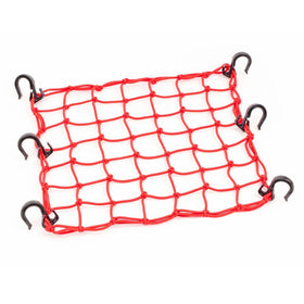 Powertye 50151 Red 15"X15" Cargo Net featuring 6 Adjustable Hooks & Tight 2"x2" Mesh
