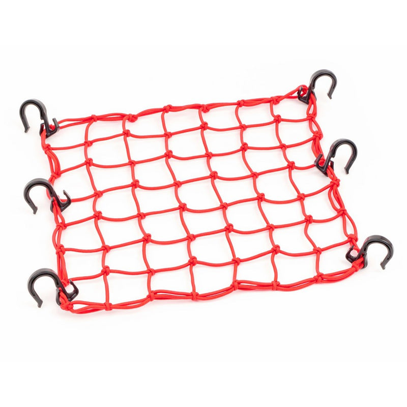 Powertye 50151 Red 15"X15" Cargo Net featuring 6 Adjustable Hooks & Tight 2"x2" Mesh