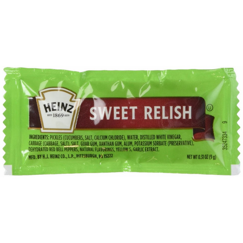 Heinz Sweet Relish, 0.31-Ounce Single Serve Packages (Pack of 200)
