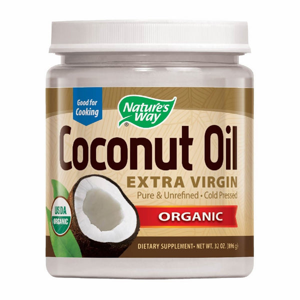 Nature's Way Organic Extra Virgin Coconut Oil- Pure, Cold-pressed, Organic, Non-GMO, Gluten-free- 32 Ounce