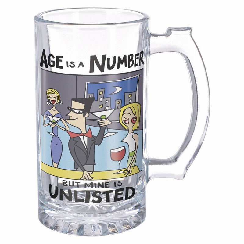 Grasslands Road Times Are Changing Age Is A Number But Mine Is Unlisted 15-Ounce Glass Beer Stein