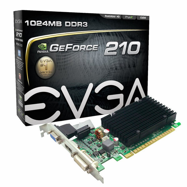 EVGA GeForce 210 Passive 1024 MB DDR3 PCI Express 2.0 DVI/HDMI/VGA Graphics Card, 01G-P3-1313-KR