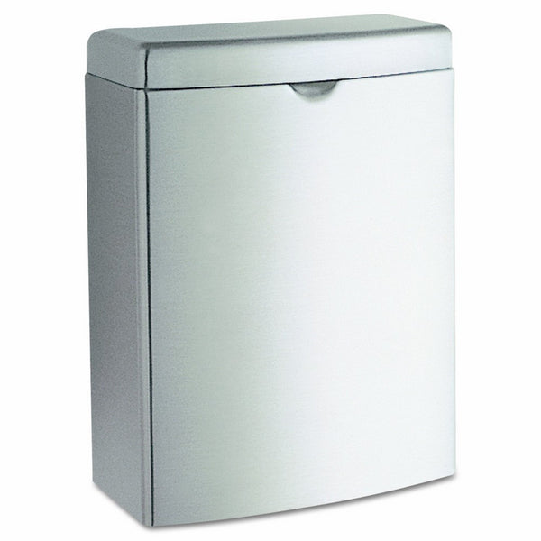 Bobrick 270 Contura Sanitary Napkin Receptacle, Rectangular, Stainless Steel, 1gal