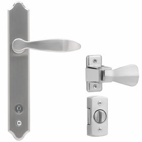Ideal Security ML Lever Set for Storm and Screen Doors With Keyed Deadbolt Satin Silver