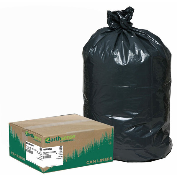 Earthsense Commercial RNW4060 Can Liner 33x39, 31-33 Gal, 1.65 mil, Black, (Case of 100)