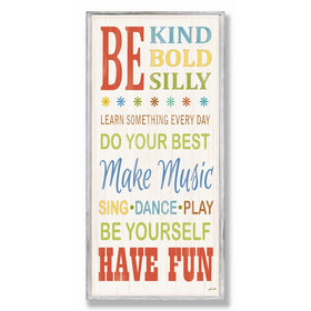 The Kids Room by Stupell Be Kind, Bold, Silly Typography Rectangle Wall Plaque