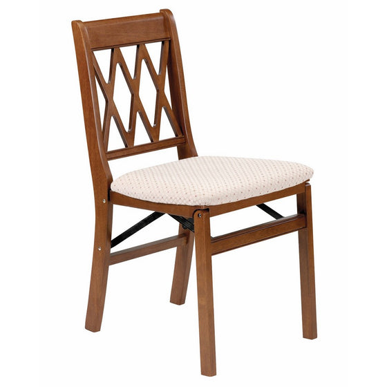 Stakmore Lattice Back Folding Chair Finish, Set of 2, Fruitwood