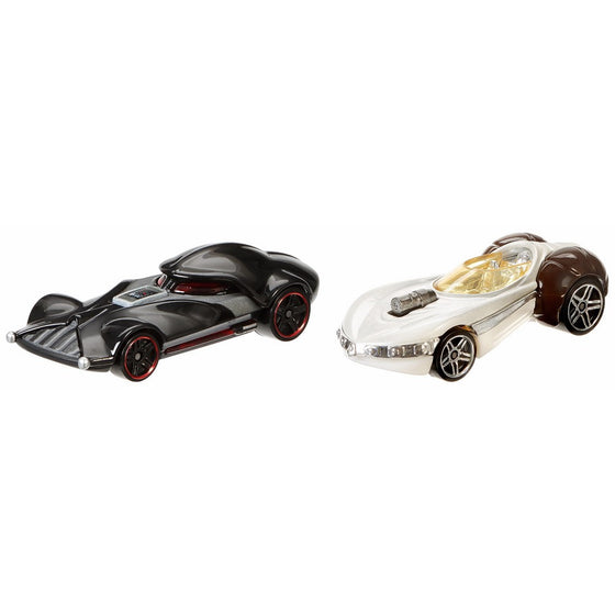 Hot Wheels Star Wars Character Car 2-Pack, Darth Vader vs. Princess Leia