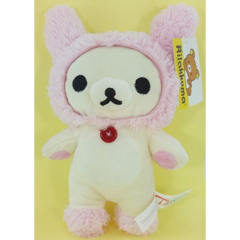 San-X Rilakkuma Mascot Series - Korilakkuma Rabbit Pink Hat 10"