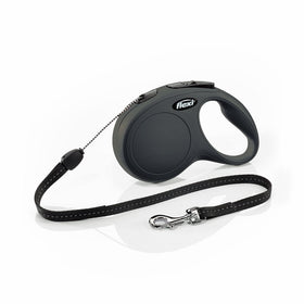 Flexi New Classic Retractable Dog Leash (Cord), 26 ft, Small, Black