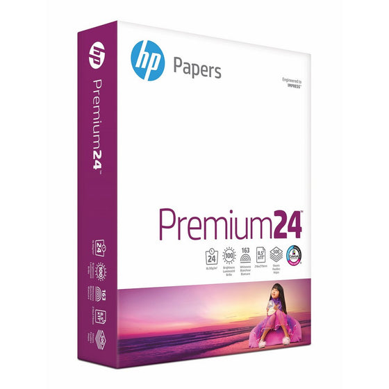 HP Printer Paper, Premium24, 8.5 x 11, Letter, 24lb, 98 Bright, 500 Sheets/1 Ream (115300R) Made in the USA