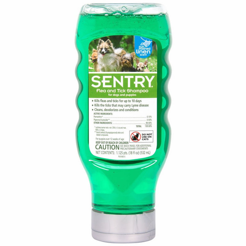 SENTRY Flea and Tick Shampoo for Dogs and Puppies, Sunwashed Linen, 18 oz