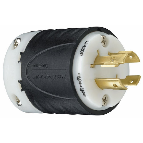 Legrand - Pass & Seymour L1420PCCV3 Industrial Specification Grade Turn Lock Plug, Four Wire 20-Amp 125-volt/250-volt Ip20 Regulation Suitable