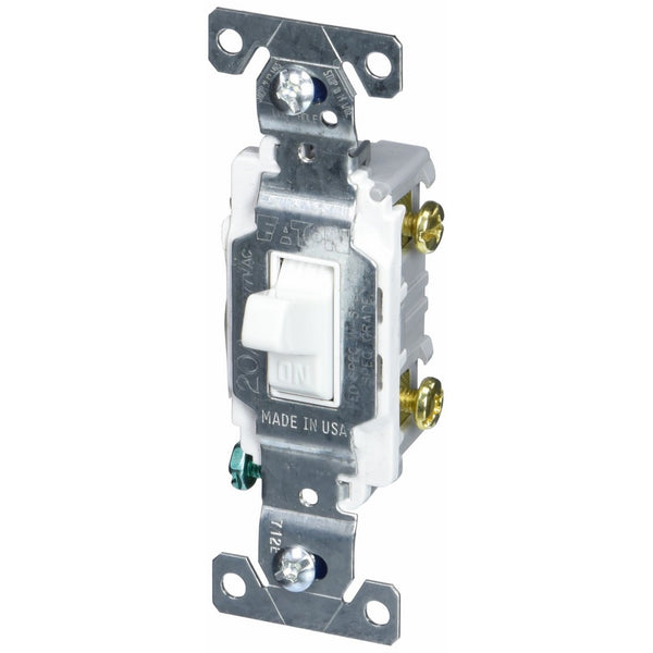 Eaton CS220W 20 Amp Double Pole Premium Toggle Switch, White
