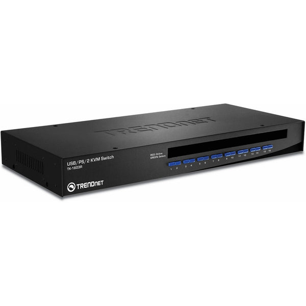 TRENDnet 16-Port Rack Mount USB KVM Switch, VGA & USB Connection, Supports USB & PS/2, Auto-Scan, Audible Feedback, Plug & Play, Hot Pluggable, Rack Mountable with Hardware, TK-1603R