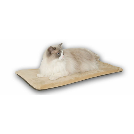 K&H Pet Products Thermo-Kitty Mat Heated Pet Bed Mocha 12.5" x 25" 6W