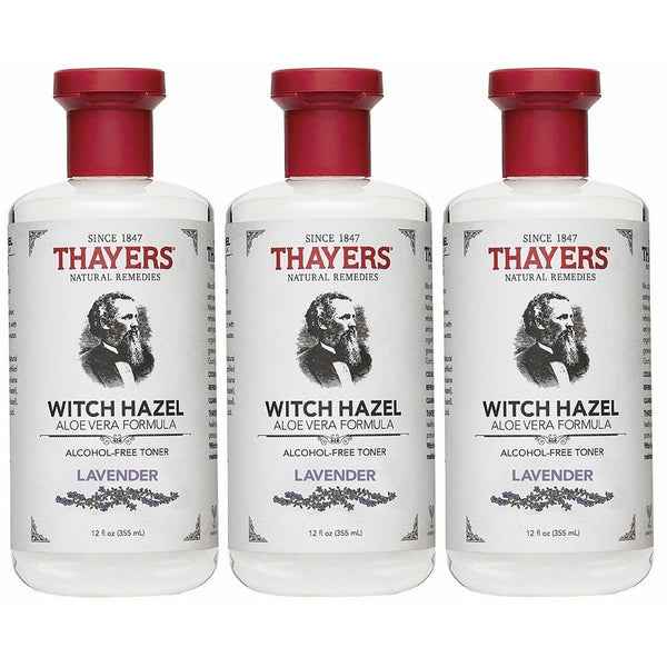 Thayers Alcohol-Free Toner, Lavender, Witch Hazel, 12-Ounces (Pack of 3)